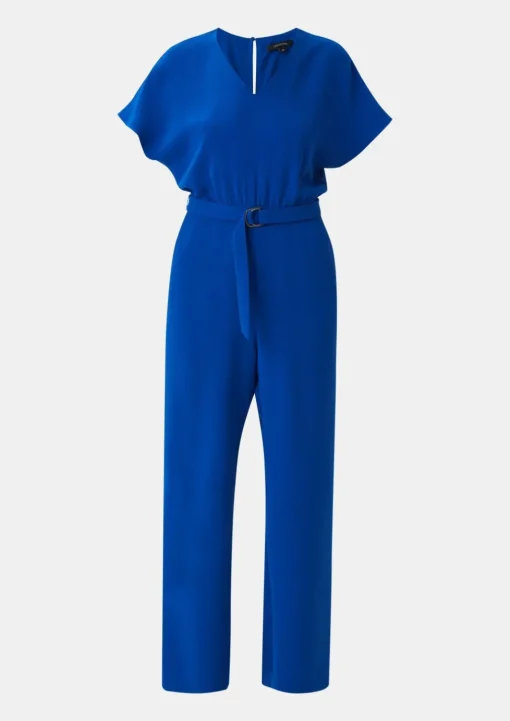 Crêpe-Overall mit ausgestelltem Bein