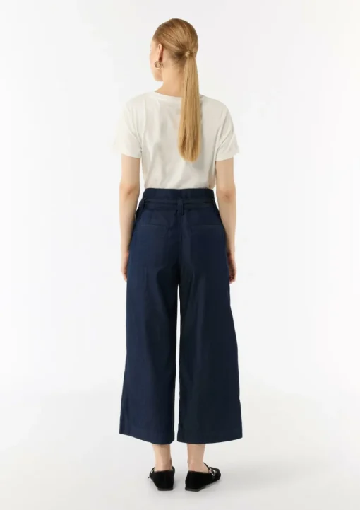 Culotte aus Lyocellmix mit Bindegürtel