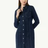 Denim-Kleid mit Ziernähten