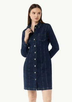 Denim-Kleid mit Ziernähten