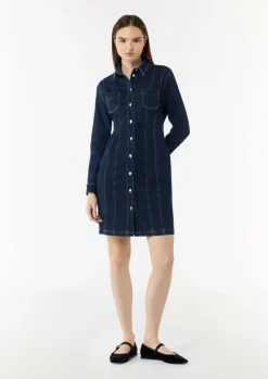 Denim-Kleid mit Ziernähten