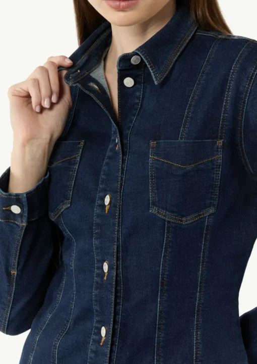 Denim-Kleid mit Ziernähten