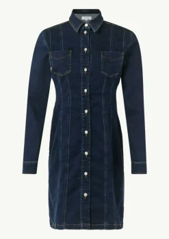 Denim-Kleid mit Ziernähten