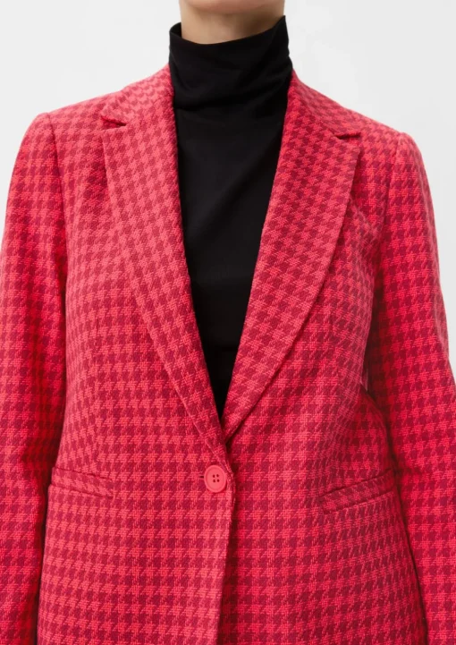 Dobby-Blazer mit Hahnentritt-Muster