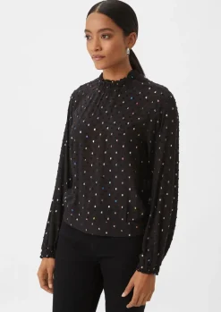 Dobbybluse mit Effektprint