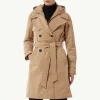 Doppelreihiger Trenchcoat mit gestepptem Innenfutter