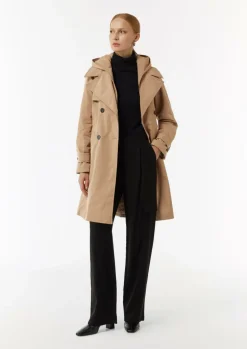 Doppelreihiger Trenchcoat mit gestepptem Innenfutter