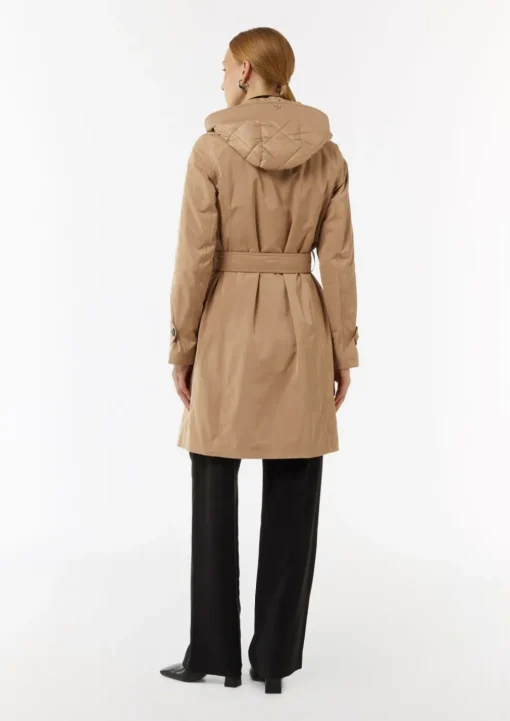 Doppelreihiger Trenchcoat mit gestepptem Innenfutter