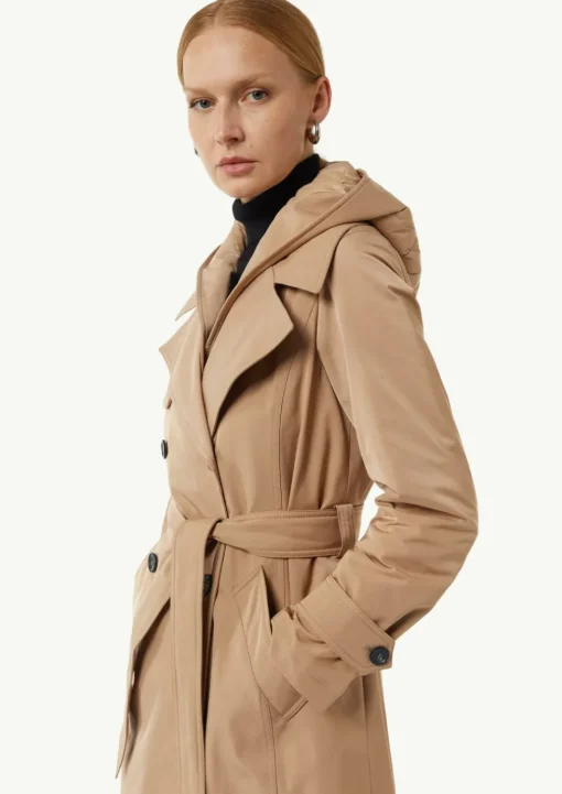 Doppelreihiger Trenchcoat mit gestepptem Innenfutter