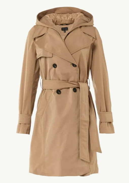 Doppelreihiger Trenchcoat mit gestepptem Innenfutter