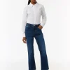Elastische Ankle-Jeans mit leicht ausgestelltem Bein