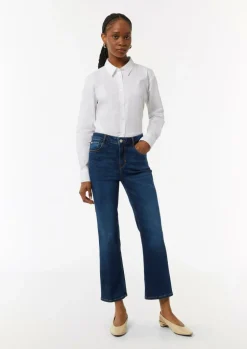 Elastische Ankle-Jeans mit leicht ausgestelltem Bein