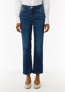 Elastische Ankle-Jeans mit leicht ausgestelltem Bein