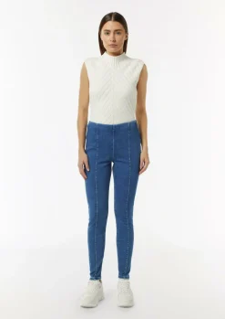 Elastische Jeggings mit Ziernähten
