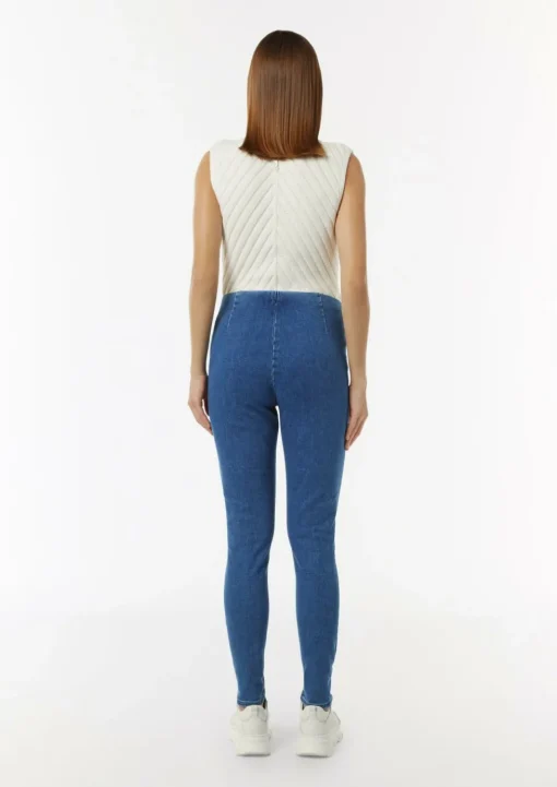 Elastische Jeggings mit Ziernähten