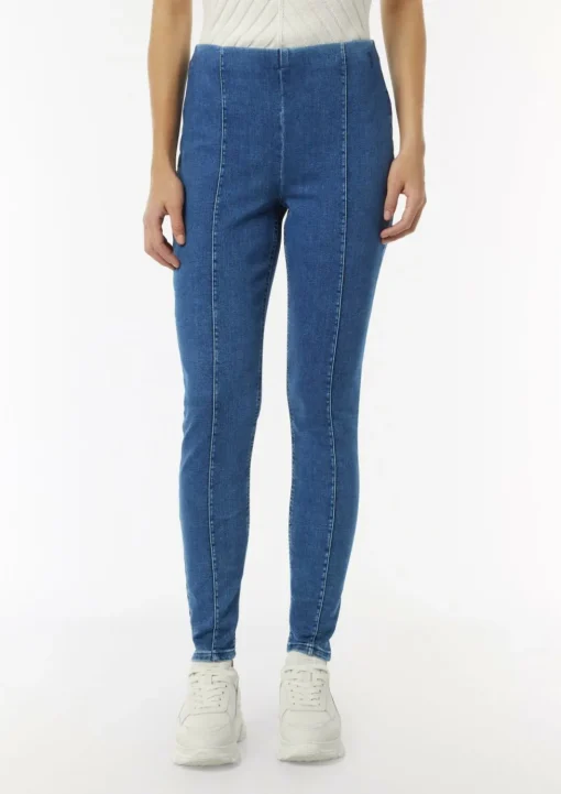 Elastische Jeggings mit Ziernähten