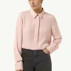 Elegante Satin-Bluse mit verdeckter Knopfleiste