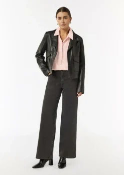 Elegante Satin-Bluse mit verdeckter Knopfleiste