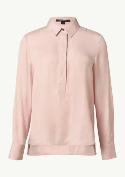 Elegante Satin-Bluse mit verdeckter Knopfleiste