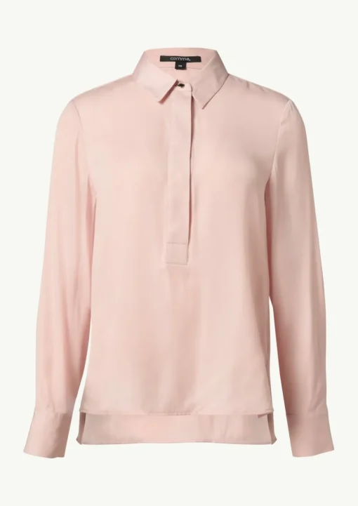 Elegante Satin-Bluse mit verdeckter Knopfleiste