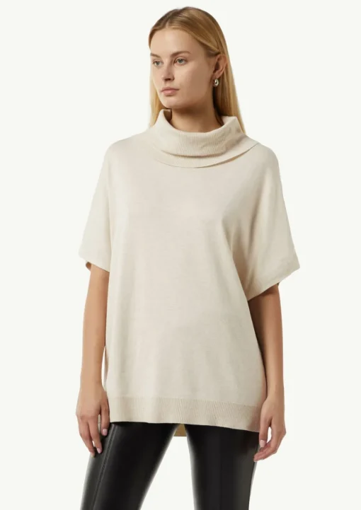 Fein melierter Poncho im Oversized Cut
