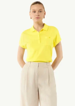 Feinstrick-Poloshirt im Relaxed Fit mit überschnittenen Schultern