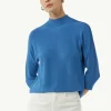 Feinstrickpullover mit Stehkragen und Rippdetail