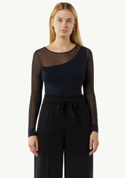 Feinstrickpullover mit Transparenz-Effekt
