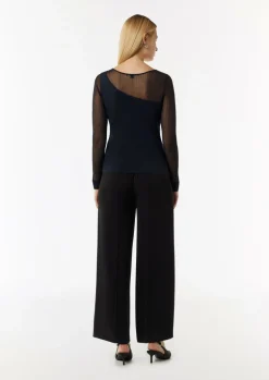 Feinstrickpullover mit Transparenz-Effekt