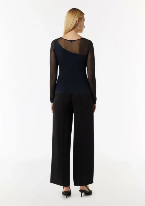 Feinstrickpullover mit Transparenz-Effekt