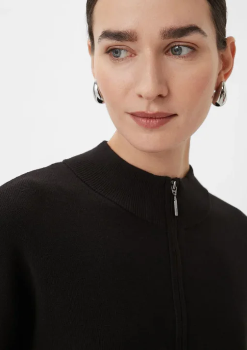 Feinstrickpullover mit Troyer-Kragen