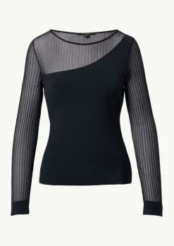 Feinstrickpullover mit Transparenz-Effekt