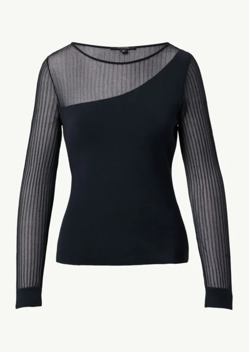 Feinstrickpullover mit Transparenz-Effekt