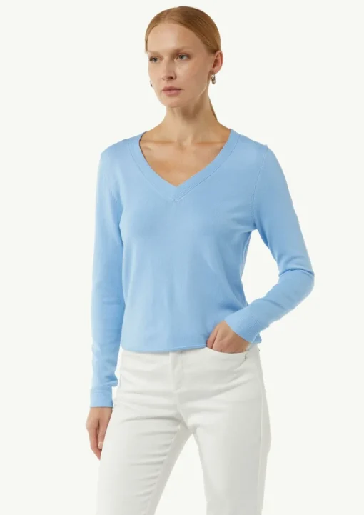 Feinstrickpullover mit V-Ausschnitt