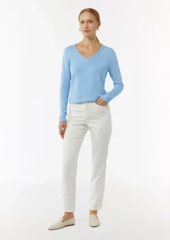 Feinstrickpullover mit V-Ausschnitt