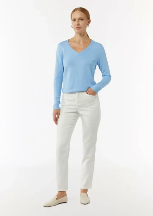 Feinstrickpullover mit V-Ausschnitt