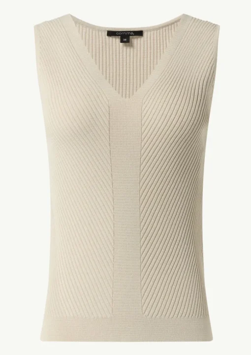 Feinstricktop mit Rippstruktur im Skinny Fit