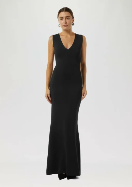 Figurbetontes Maxikleid aus Feinstrick