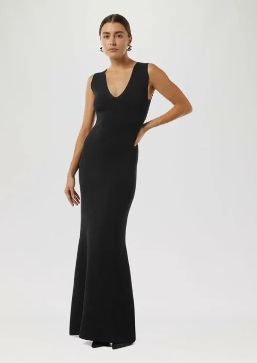 Figurbetontes Maxikleid aus Feinstrick