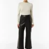 Flared-Leg-Hose in Leder-Optik