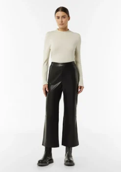 Flared-Leg-Hose in Leder-Optik