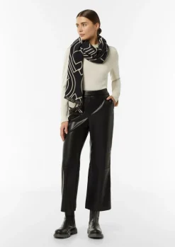 Flared-Leg-Hose in Leder-Optik