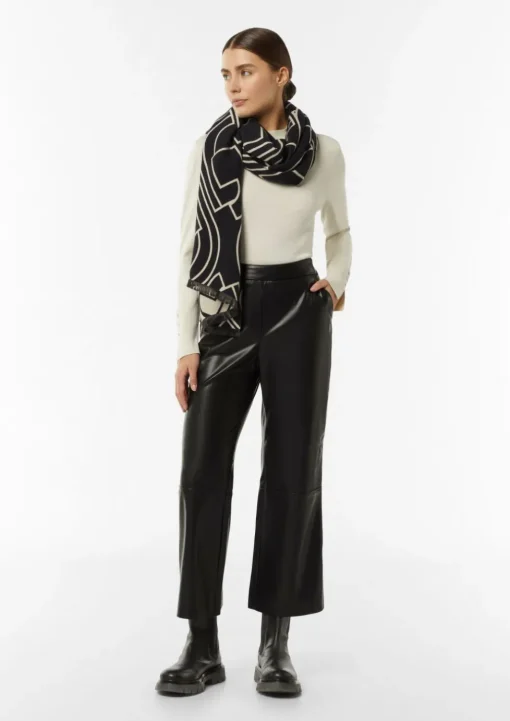 Flared-Leg-Hose in Leder-Optik