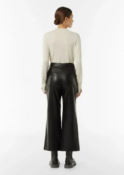 Flared-Leg-Hose in Leder-Optik