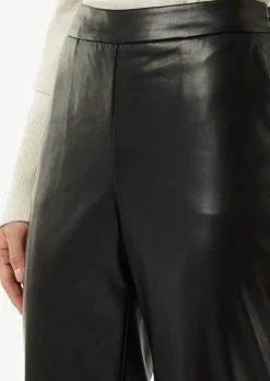 Flared-Leg-Hose in Leder-Optik