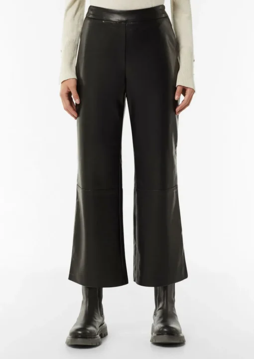 Flared-Leg-Hose in Leder-Optik