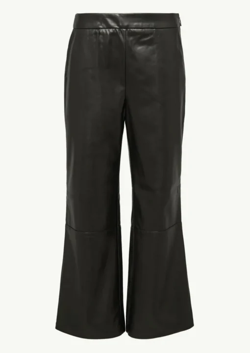 Flared-Leg-Hose in Leder-Optik
