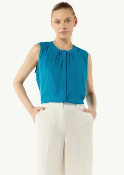 Fließende Chiffonbluse mit Knopfleiste