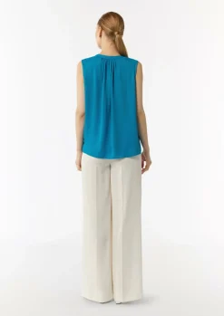 Fließende Chiffonbluse mit Knopfleiste