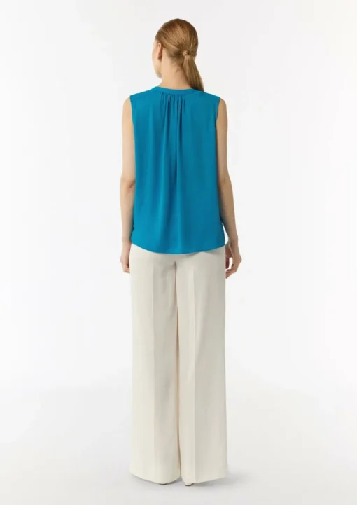 Fließende Chiffonbluse mit Knopfleiste